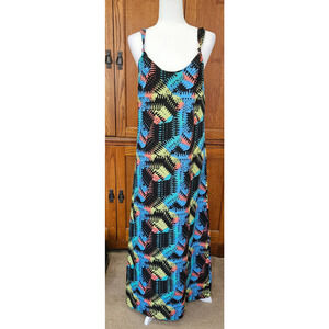 Volcom Women's Multicolored Patterned Sleeveless Maxi Dress. Size M Beachy‎